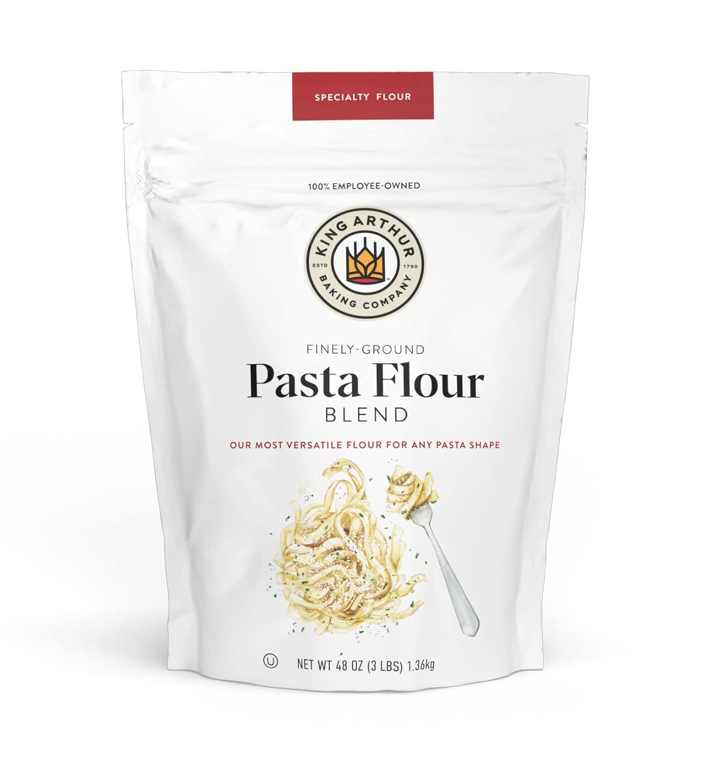 King Arthur Pasta Flour Blend, Finely Ground, 3 Lb,White