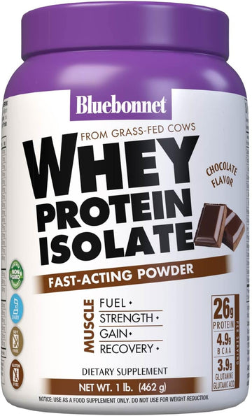 Bluebonnet Nutrition Whey Protein Isolate Powder, Whey From Grass Fed