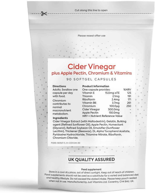 Just Vitamins Cider Vinegar, Lecithin, Kelp & B6 90 Capsules : Amazon.co.uk: Health & Personal Care