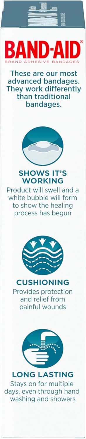 Band-Aid Brand Adhesive Bandages Hydro Seal Wound Care Bandages, Hydrocolloid Gel Heel Bandages Support Better Healing for Blisters, Cuts & Scrapes, Long Lasting Waterproof Bandages, 6 ct : Health & Household