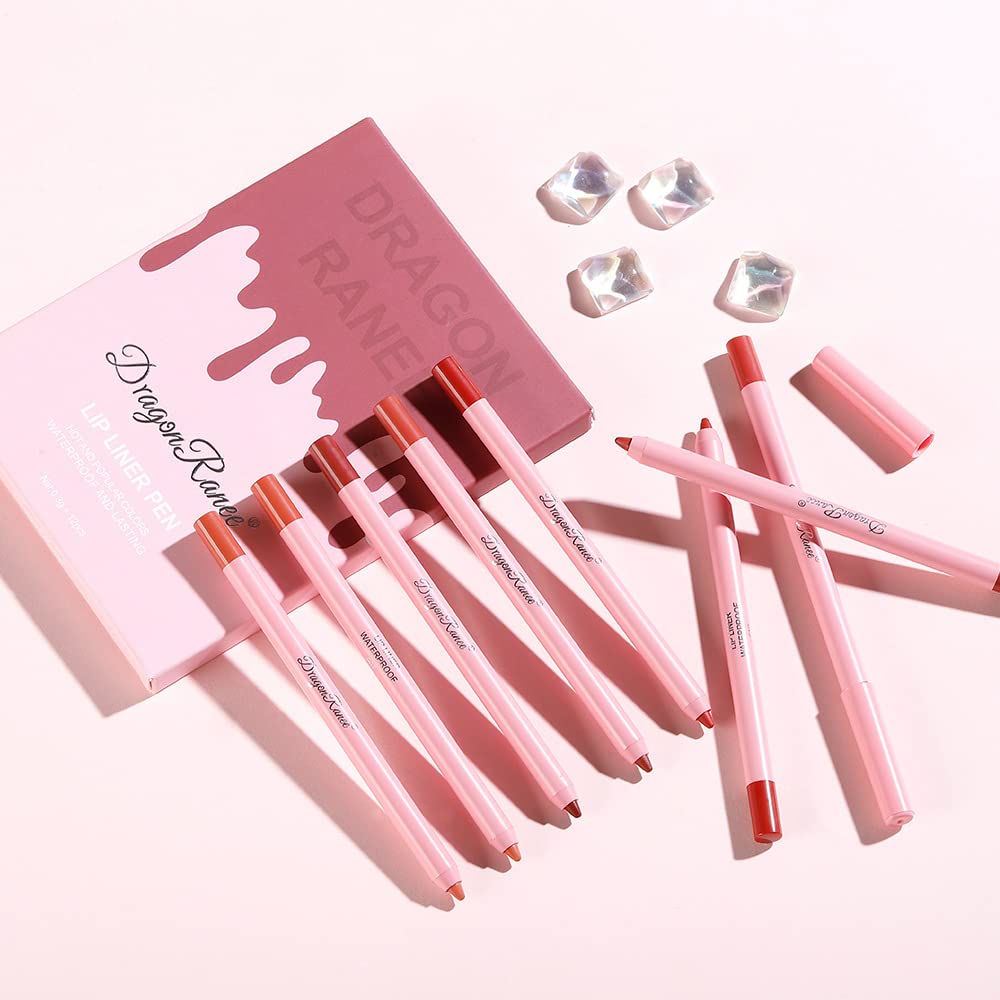 Dulele High Pigmented Matte Lip Liner Set, 12 Colors Creamy Velvet Lip Liner Pencil, Waterproof Non-Marking Lipstick Pen Lip Makeup For Daily/Travel/Party/Work : Beauty & Personal Care