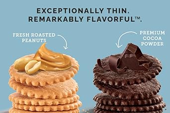 Dewey'S Bakery Peanut Butter & Brownie Crisp Moravian Style Thin Cookies Duo Pack | No Artificial Flavors, Synthetic Colors Or Preservatives | Baked In Small Batches | 9Oz (Pack Of 2)