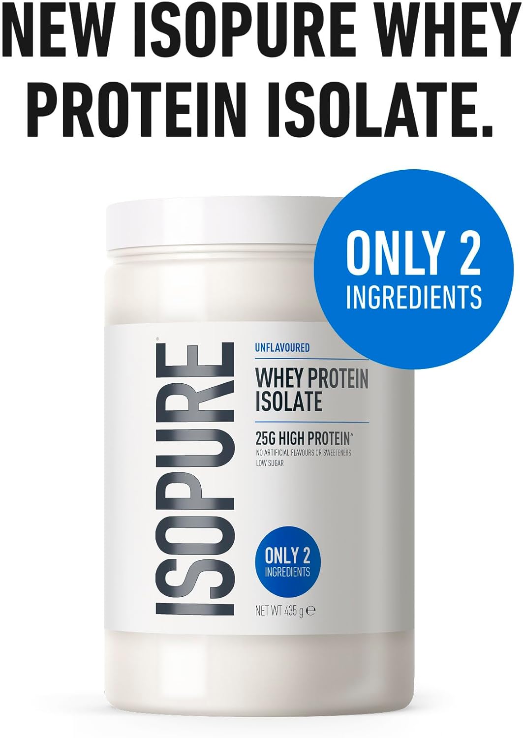 Isopure Unflavoured Whey Protein Isolate Powder, High in Protein with 25 g per Serve, Low in Sugar, No Artificial Flavours or Sweeteners, Made with Only 2 Ingredients, 435 g : Amazon.co.uk: Health & Personal Care