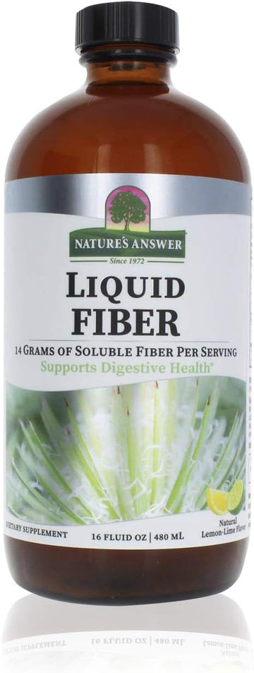 Nature's Answer Fiber Drink 16 Liq | Lemon Lime avored | Supports Digestive Health | Promotes Regularity | Gluten-Free, Non-GMO, Vegan, No Artificial avors or Preservatives | Single Count