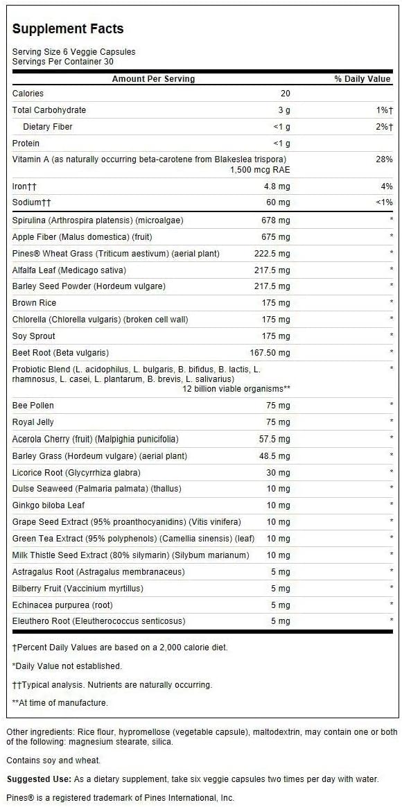 Swanson Green Max 180 Veg Caps : Health & Household