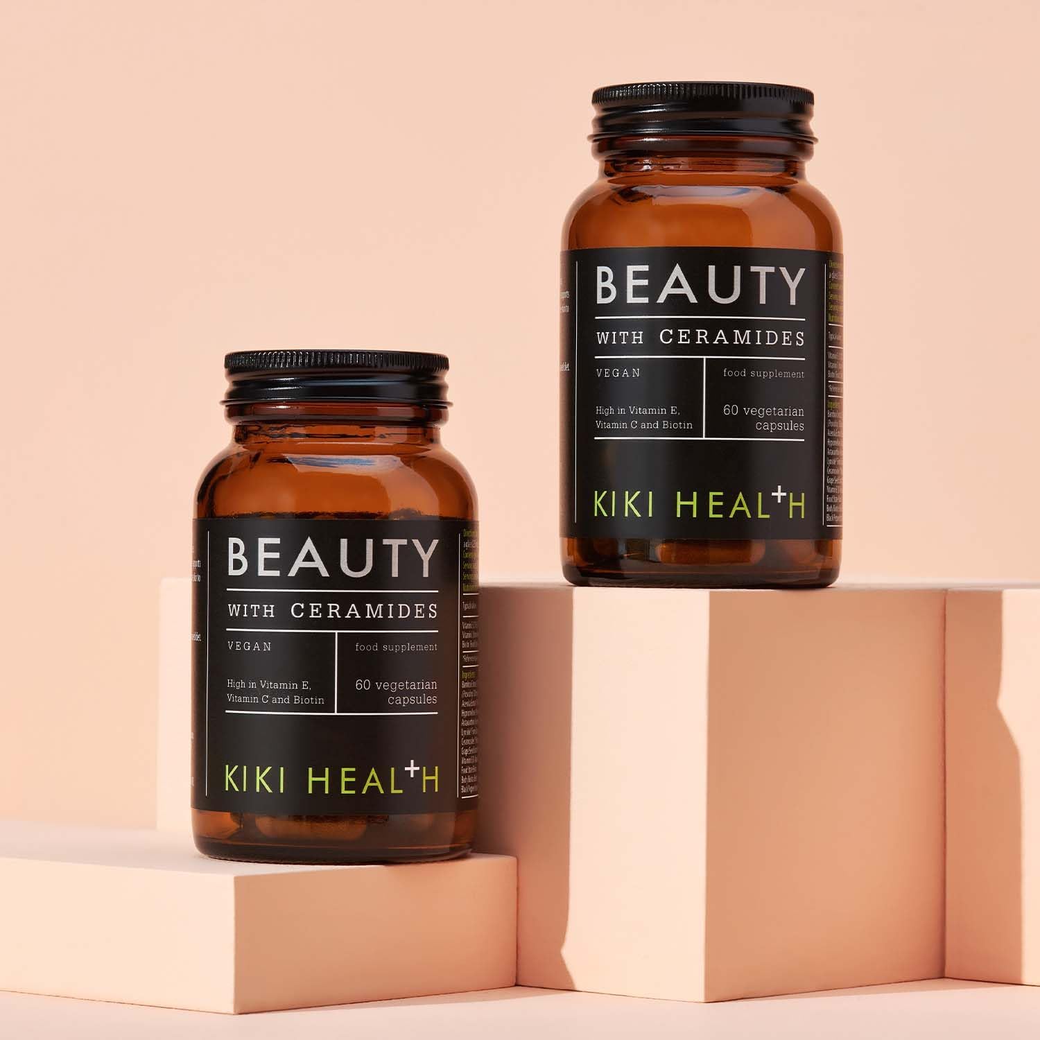 KIKI Health - Beauty Capsules with Plant-Based Ceramides - High in Vitamin C, Vitamin E, Biotin and Zinc - for Maintenance of Normal Hair and Skin - 60 Vegetarian Capsules : Amazon.co.uk: Health & Personal Care