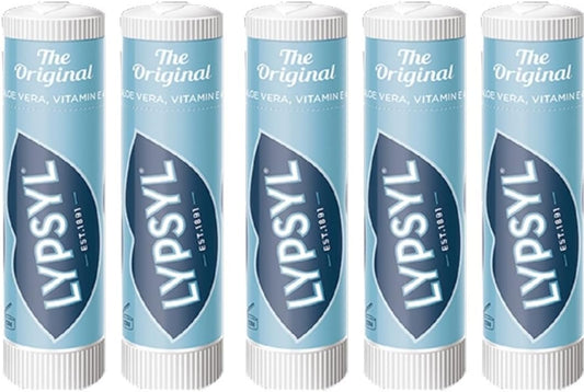 Lypsyl Untinted Lip Balm Stick 10-Pack – Spf15 – 5X Original, 3X Strawberry & Pomegranate, 2X Cherry & Almond – Moisturizing Lip Care