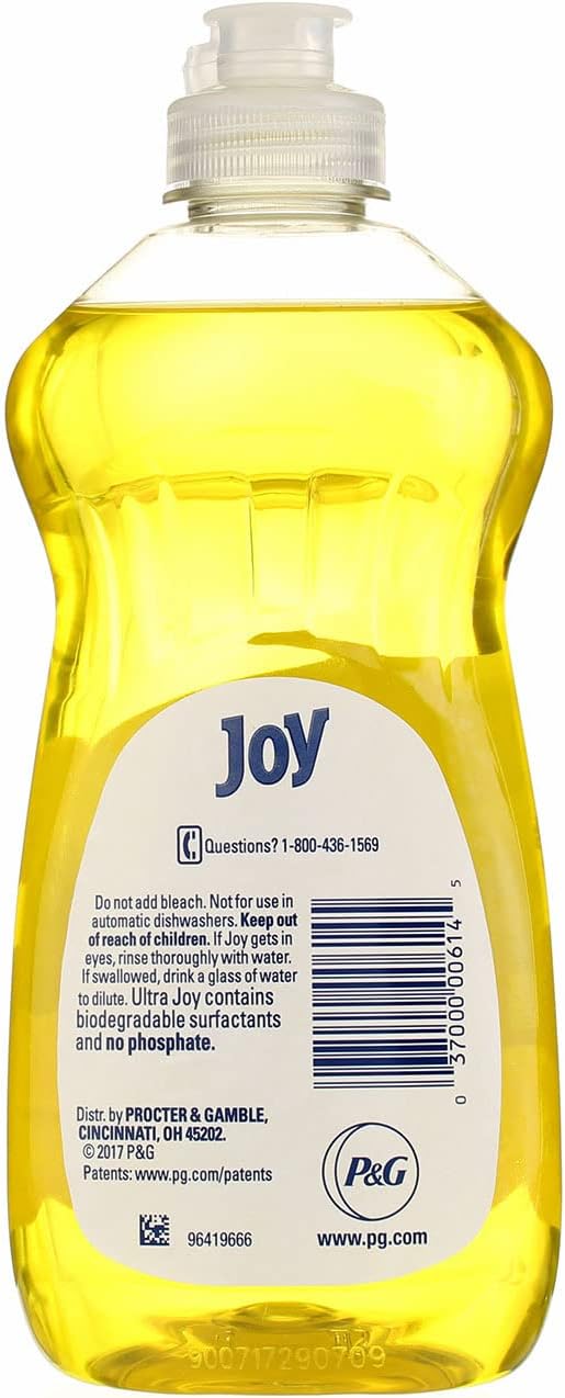 Joy Ultra Dishwashing Liquid, Lemon Scent 12.60 oz (Pack of 8)