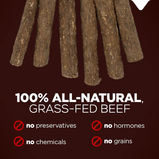 Natural Farm Quick Beef Dog Treats, Chewy Sticks (10-Pack), Low Calorie, Delicious Crunchy Dog Treats With Collagen, High Protein- Beef Treats For Dogs, Great For Small, Pups & Medium Dogs