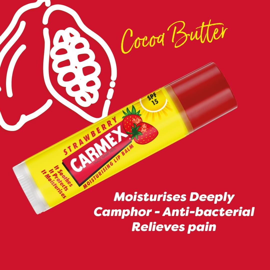 Carmex Pomegranate Lip Balm Stick | Spf 15 For Sun Protection | Soothes And Repairs Dry, Cracked Lips | Intensely Hydrating Winter Lip Care Formula (4.25G)