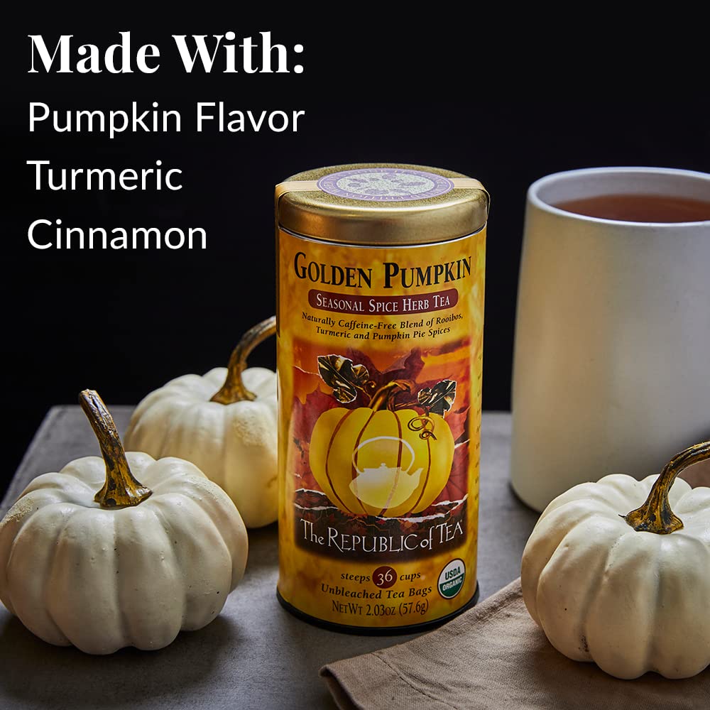 The Republic Of Tea – Limited-Edition Fall Pumpkin Teas - Pumpkin Spice And Golden Pumpkin Tea Bundle – 50 And 36 Count Tea Bags