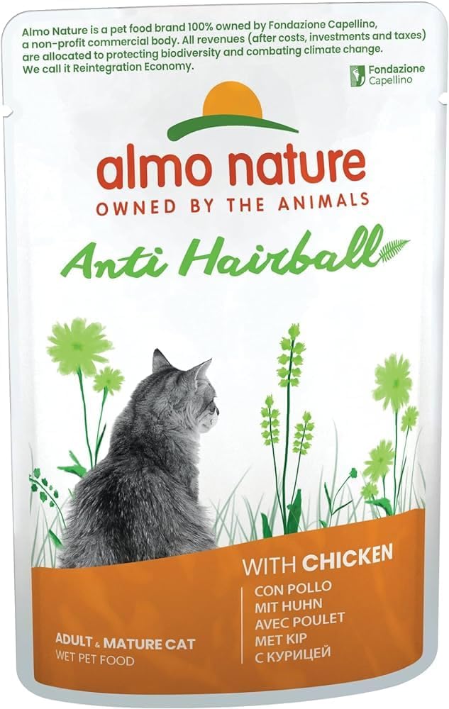 Almo Nature Functional Anti Hairball with Chicken, Complete Wet Food for Adult Cats 30 x 70 g?5293