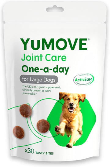 YuMOVE ONE-A-DAY Chews For Large Dogs | Joint Supplement for Stiff Dogs with Glucosamine, Chondroitin, Green Lipped Mussel | 30 Chews - 1 Month supply?YMCL30