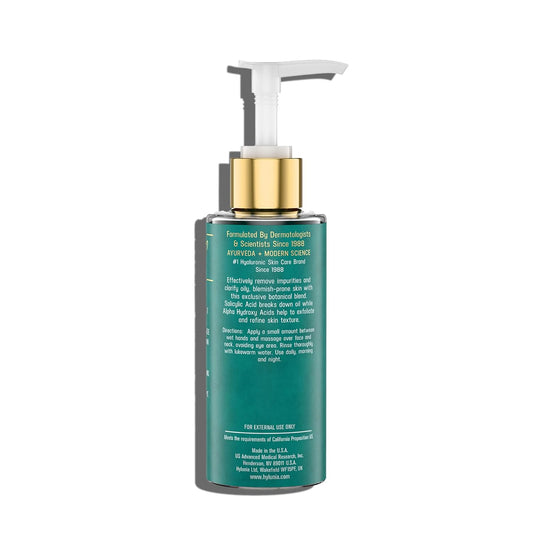 Hylunia Skincare Salicylic Facial Cleansing Gel – Deep Pore Cleanser For Oily & Acne-Prone Skin, Exfoliates, Minimizes Blackheads & Breakouts, Hydrates, Brightens Complexion, 5.1 Fl. Oz
