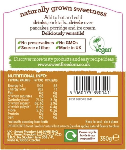 Sweet Freedom Delicious Plant Based Vegan Light Syrup 350G, Pack Of 2, Recyclable