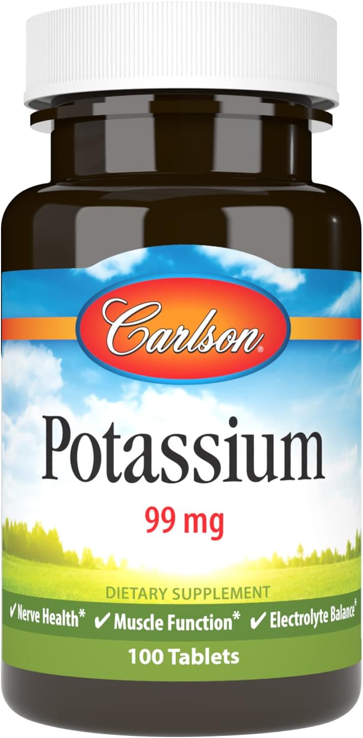 Carlson - Potassium, 99 mg, Promotes Nerve Health & Muscle Function, 1