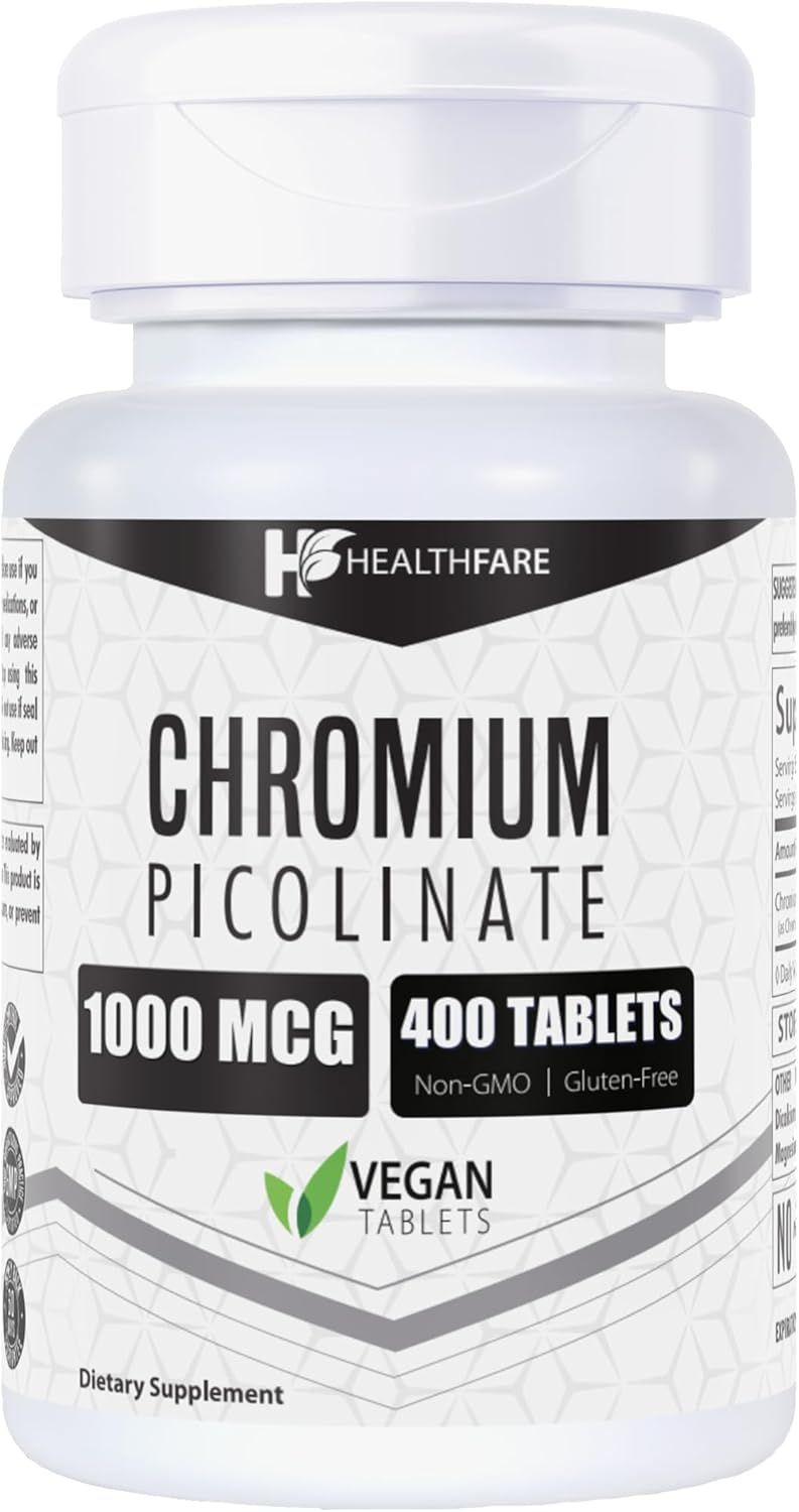 Chromium Picolinate 1000Mcg | 400 Tablets | 1000Mcg | Gluten-Free | Non-Gmo