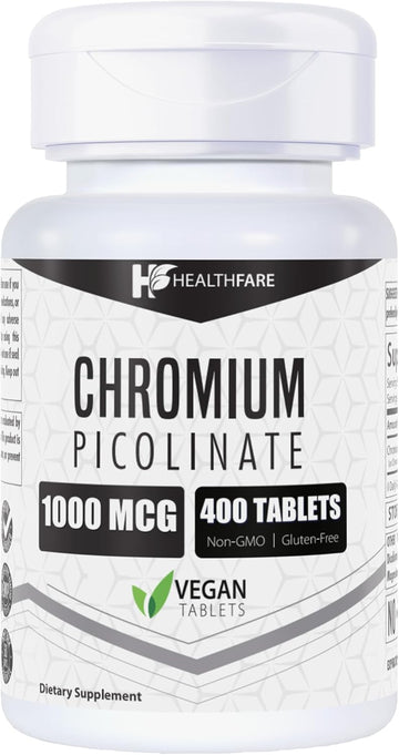 Chromium Picolinate 1000Mcg | 400 Tablets | 1000Mcg | Gluten-Free | Non-Gmo