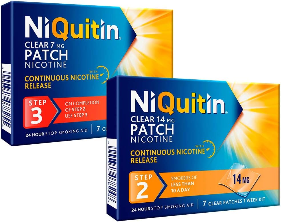 Niquitin Nicotine Patches Step 2 And Step 3 Bundle - 8 Week Quit Smoking Program – Smokers Of 10 Or Less Cigarettes A Day - Stop Smoking Aid