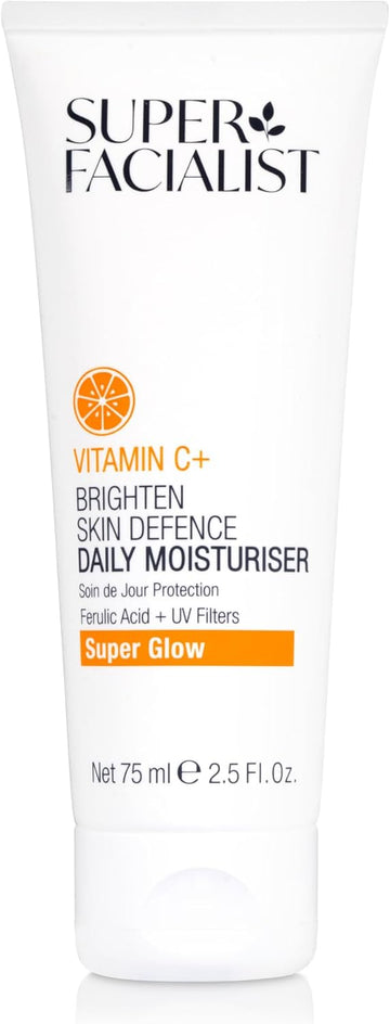 Super Facialist - Vitamin C + Skin Defence Daily Moisturiser, Face Cream For Skin Radiance & Moisture, Contains Hyaluronic Acid, Vegan Friendly, 75Ml