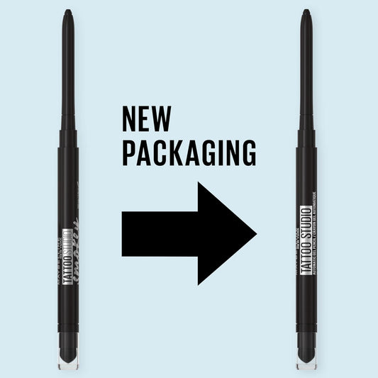 Maybelline Tattoo Studio Automatic Gel Pencil Waterproof Eyeliner, Blendable, Smudge Resistant, Matte Eyeliner For Up To 36Hr Wear, Midnight Mocha (Smokey Gray), Packaging May Vary