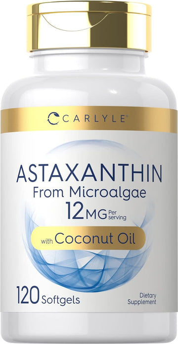 Carlyle Astaxanthin 12Mg | 120 Softgels | Supplement From Microalgae | With Coconut Oil | Non-Gmo & Gluten Free