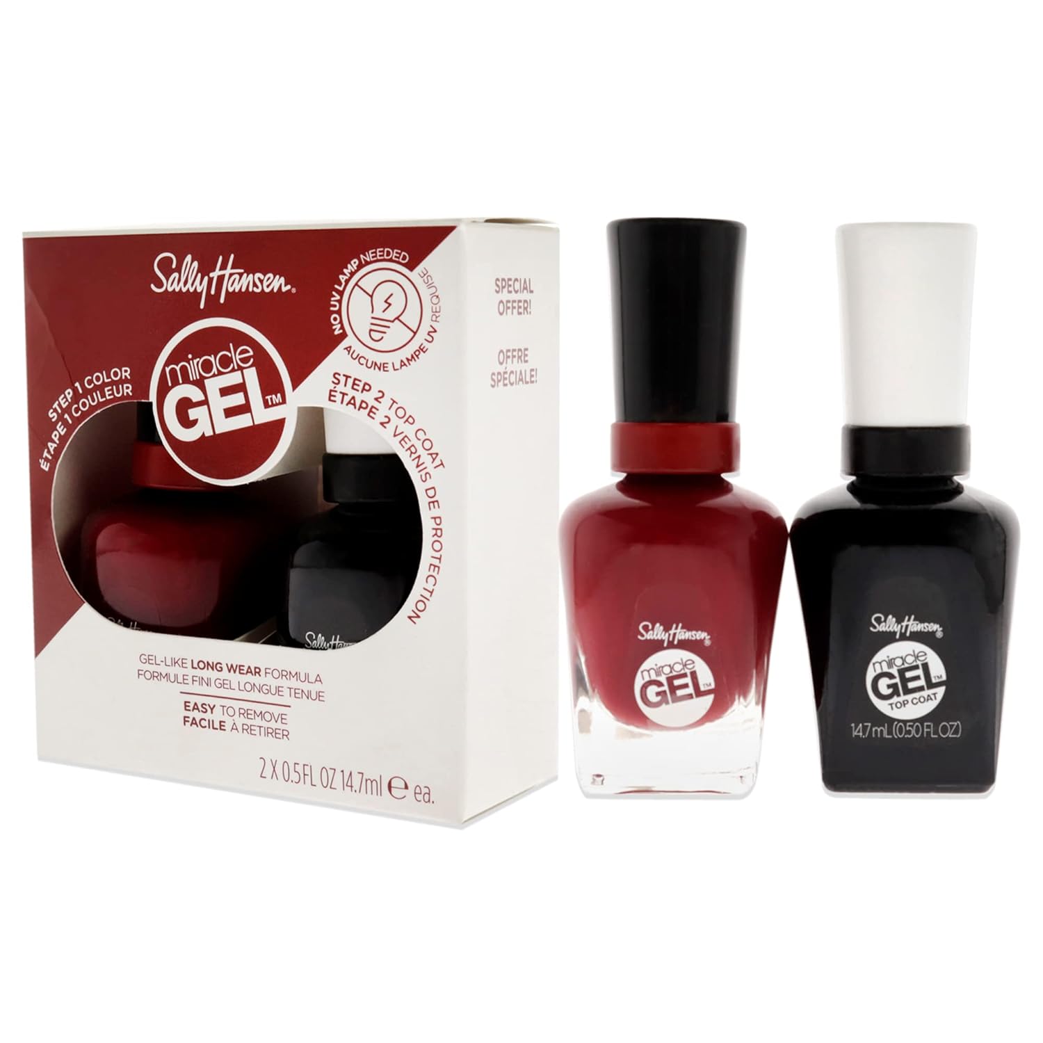 Sally Hansen Miracle Gel Nail Polish, 601 Dig Fig and Top Coat, Value Pack : Beauty & Personal Care