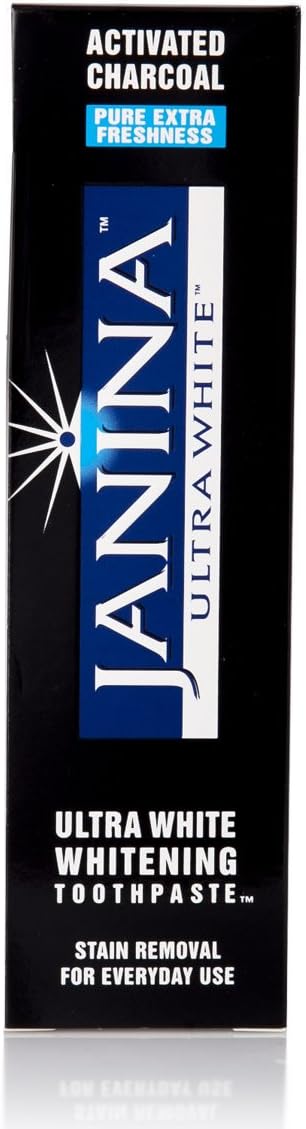 Janina Ultra White Charcoal Whitening Toothpaste (75 Ml) - Pure Extra Freshness, Stain Removal For Everyday Use, No Harsh Abrasives