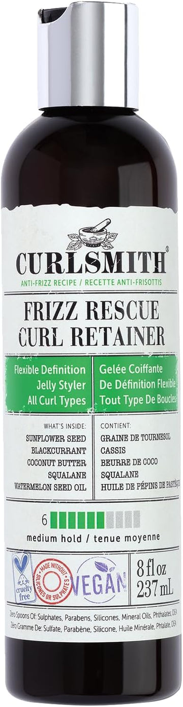 Curlsmith - Frizz Rescue Curl Retainer, Jelly Hair Styler, Non-Sticky, Frizz Control, Humidity Protection, For All Curl Types, Vegan, 237Ml/8 Fl Oz