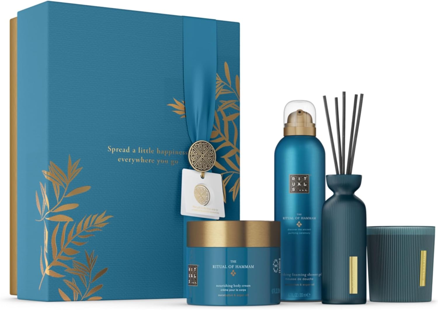 Rituals Gift Set The Ritual Of Hammam Small - Home And Skincare Products Enriched With Eucalyptus, Argan Oil, And Rosemary - Bath Gift Box With Purifying Properties
