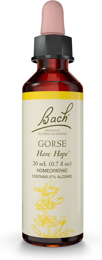 Bach Original Flower Remedies, Gorse For Hope, Natural Homeopathic Flower Essence, Holistic Wellness And Stress Relief, Vegan, 20Ml Dropper