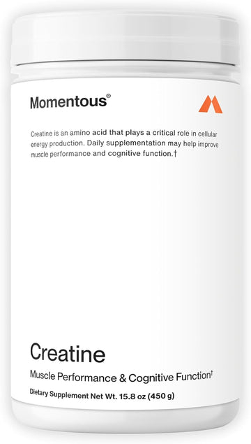 Momentous Creatine Monohydrate Powder - Creapure Creatine Performance - Monohydrate Creatine For Muscle Support, Helps Energy Levels - Creatine For Women & Men - 5G Per Serving, 90 Servings