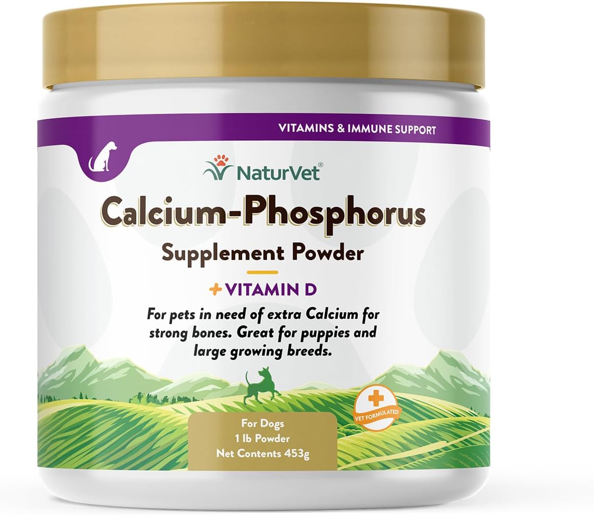 NaturVet Calcium-Phosphorus For Dogs, Supports Strong & Healthy Bones, Enhanced with Essential Minerals & Vitamin D, No Color, 16 Oz : Pet Supplies