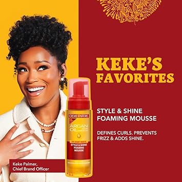 Creme Of Nature Argan Oil Foaming Mousse, Style & Shine, Creates Soft Wraps, Defines Curls, Prevents Frizz & Adds Exotic Shine, 7 Fl Oz : Beauty & Personal Care