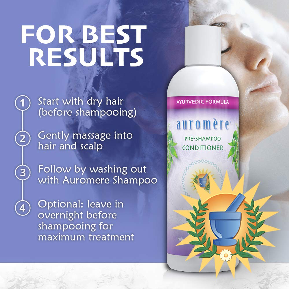 Auromere Ayurvedic Pre-Shampoo Conditioner - Vegan, Cruelty-Free, Non-Gmo, Moisturizing, Paraben-Free, Sulfate-Free Hair Oil For All Hair Types (7 Fl Oz) : Standard Hair Conditioners : Beauty & Personal Care