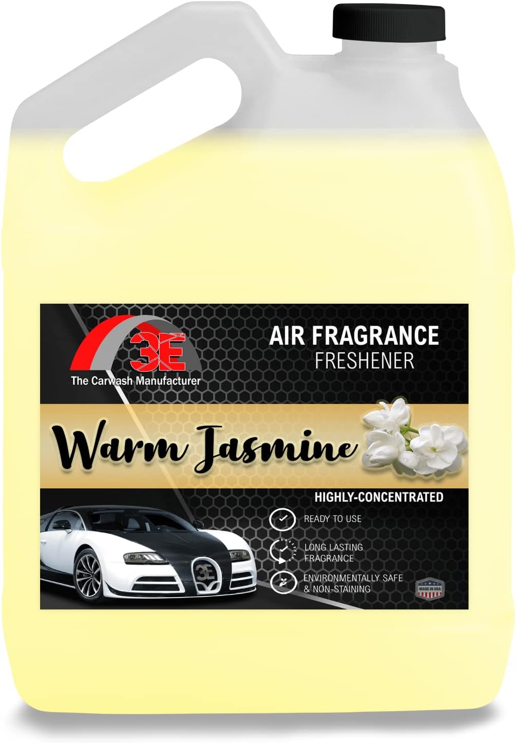 3E Smell Premium Air Freshener, Deodorizer and Odor Eliminator Ready-to-Use Liquid Air Freshener, All Natural | Great for Cars, Trucks, SUVs, RVs & More (128 oz) 1 Gallon, Made in the USA (Jasmine)