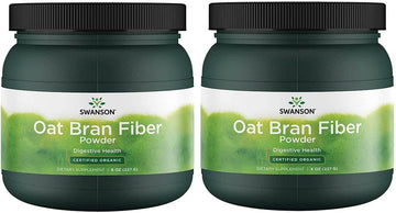 Swanson Oat Bran Fiber Powder - Certified Organic 8 Oz Pwdr 2 Pack