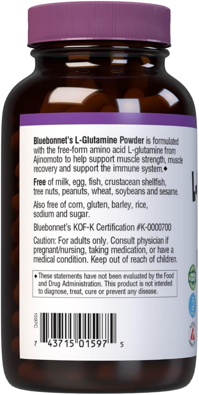 Bluebonnet Nutrition L-Glutamine Powder, 8 Ounce : Health & Household