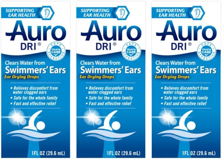 Auro-Dri Ear Water-Drying Aid, Helps Swimmers’ Ear, 1 Fl Oz (Pack Of 3)