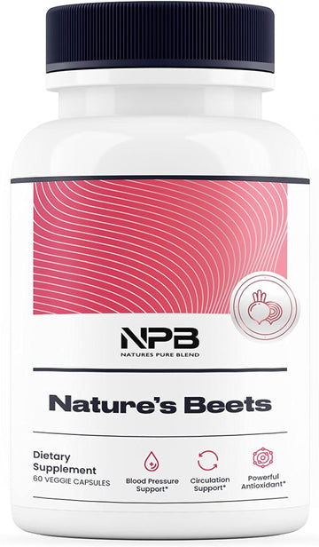 Nature's Pure Blend Organic Beets Capsule I Support Blood Flow, Blood Pressure, Heart Health I Energy Booster, L Arginine