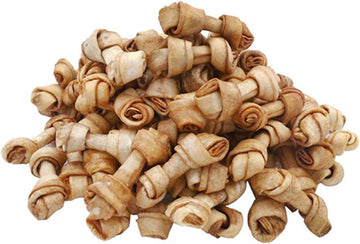 Mon2Sun Dog Rawhide Knot Bones Small Rawhide Bones Mini Dog Chews Chicken Flavour 2.5 Inch 60 Count For Puppy And Small Dogs