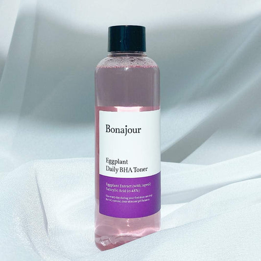 Bonajour Vegan Eggplant Daily Bha Exfoliant Toner, Salicylic Acid Gentle Exfoliating & For Acne Prone Skin Treatment Toner 7.2 Fl. Oz