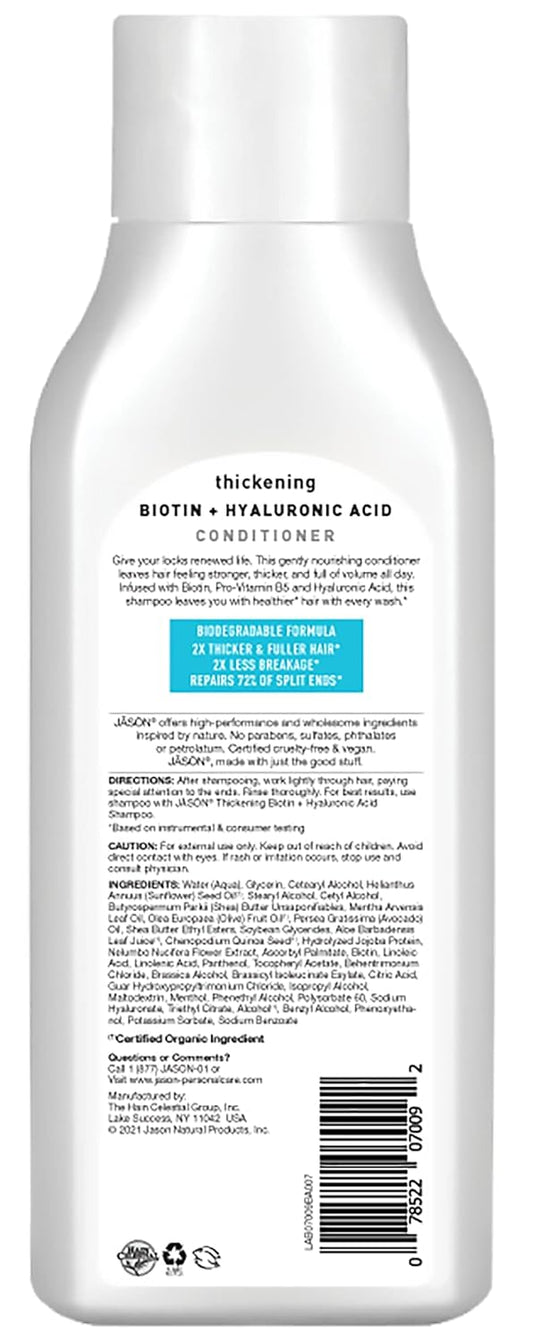 Jason Conditioner, Thicken & Restore Biotin And Hyaluronic Acid, 16 Oz