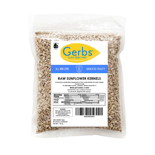 GERBS Raw Sunflower Seed Kernels 14 oz Zipper Bag | Top 14 Allergn Free | Use in salads, yogurt, cereal, oatmeal, trail mix | Grown in United States