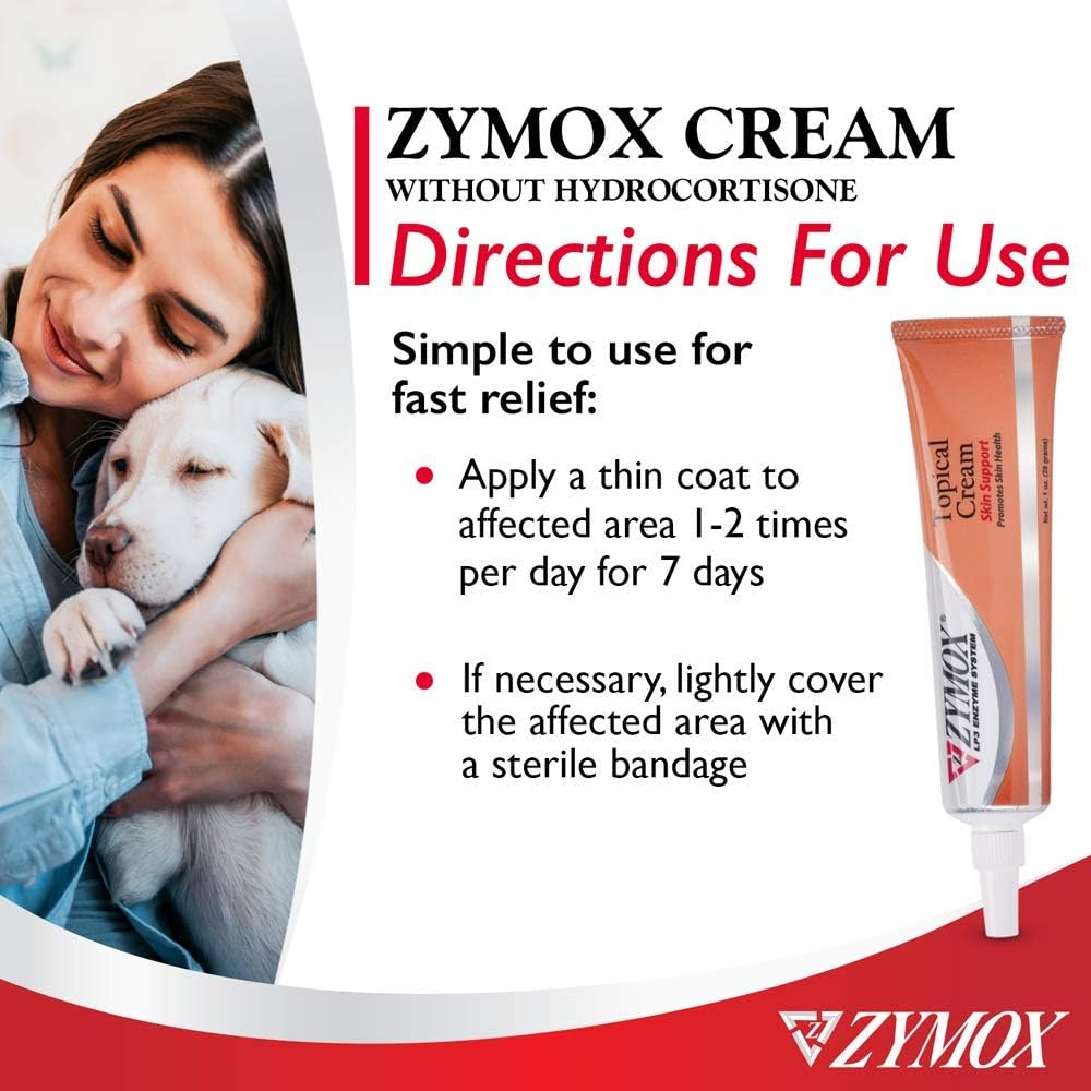PET KING BRANDS ZYMOX Veterinarian Strength Topical Cream for Dogs and Cats, 1oz : Therapeutic Skin Care Products : Pet Supplies