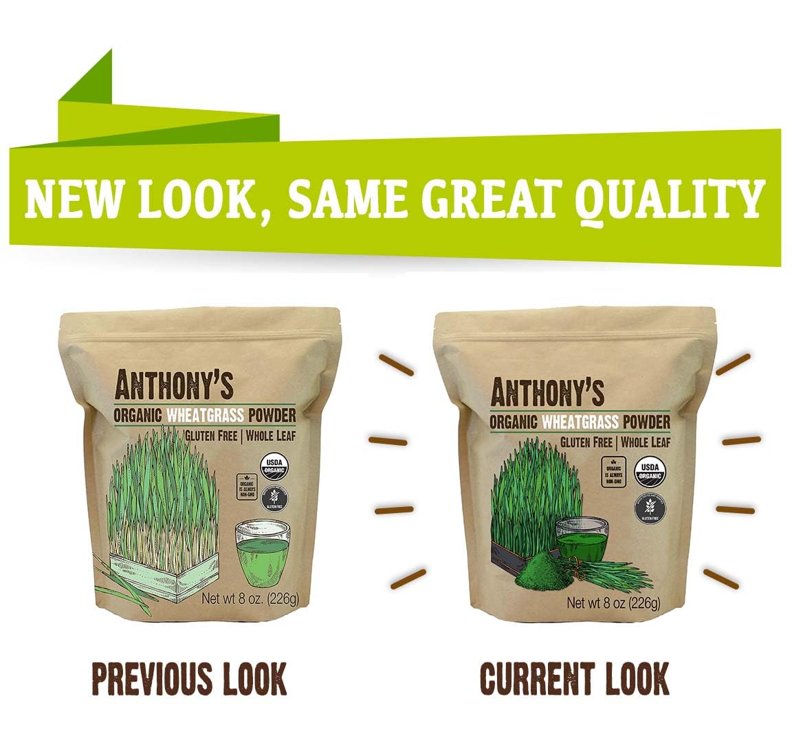 Anthony's Organic Wheatgrass Powder, 8 oz, Grown in USA, Whole Leaf, Gluten Free, Non GMO : Health & Household