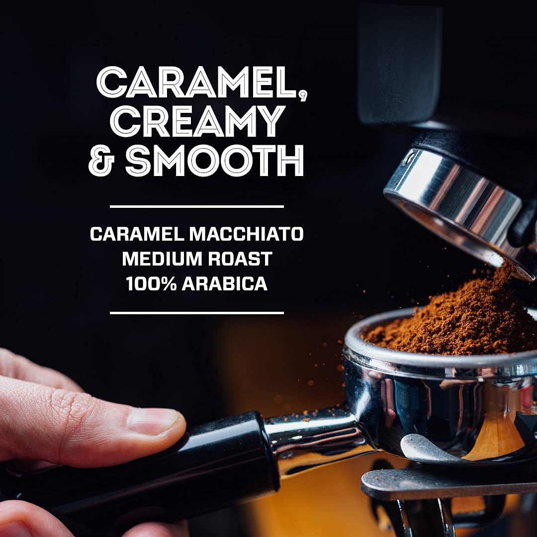 Eight O'Clock Coffee Caramel Macchiato, 11 Ounce (Pack Of 1) Medium Roast 100% Arabica Ground Coffee, Caramel, Creamy, Smooth
