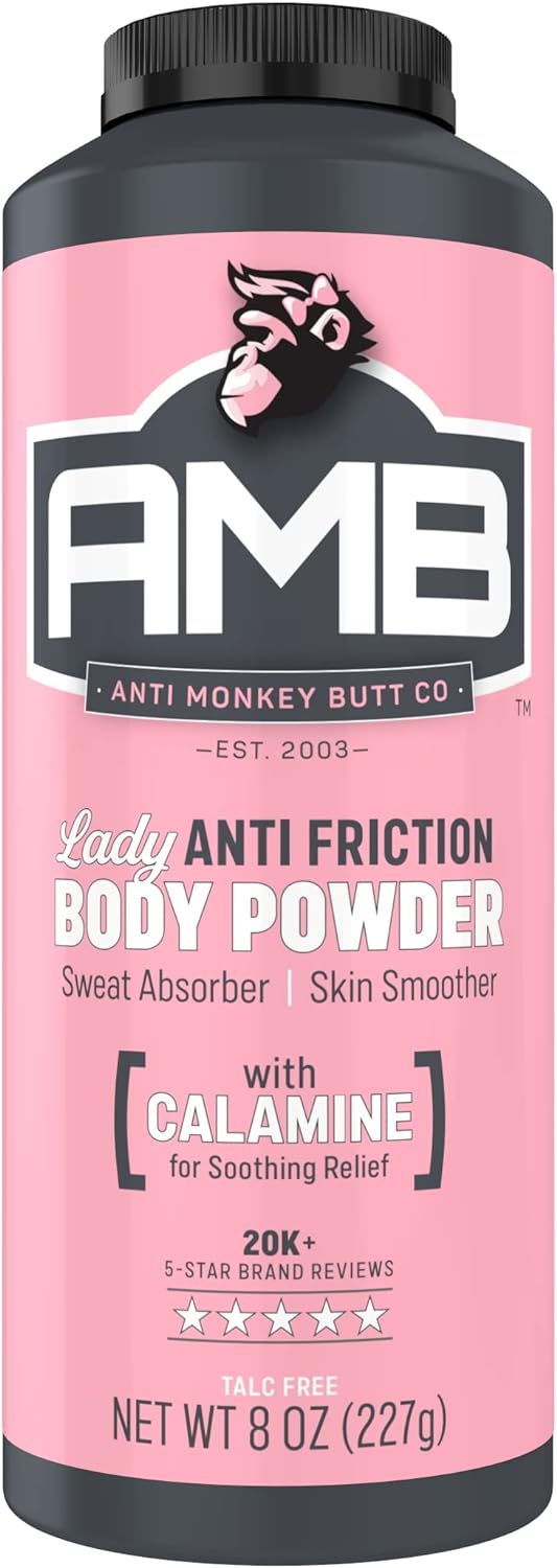 Anti Monkey Butt Body Powder For Women, Talc Free Anti Chafing And Sweat Absorbing Powder With Clamine, Hypoallergenic Formula, 8 Oz