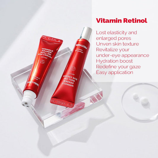 Roll On Eye Cream With Caffeine And Stainless Steel Ball Tip- Under Eye Roller Cream For Elasticity Wrinkles Puffiness Fine Lines-Korean Eye Cream 30Ml/1.01Fl.Oz. (Caffeine)
