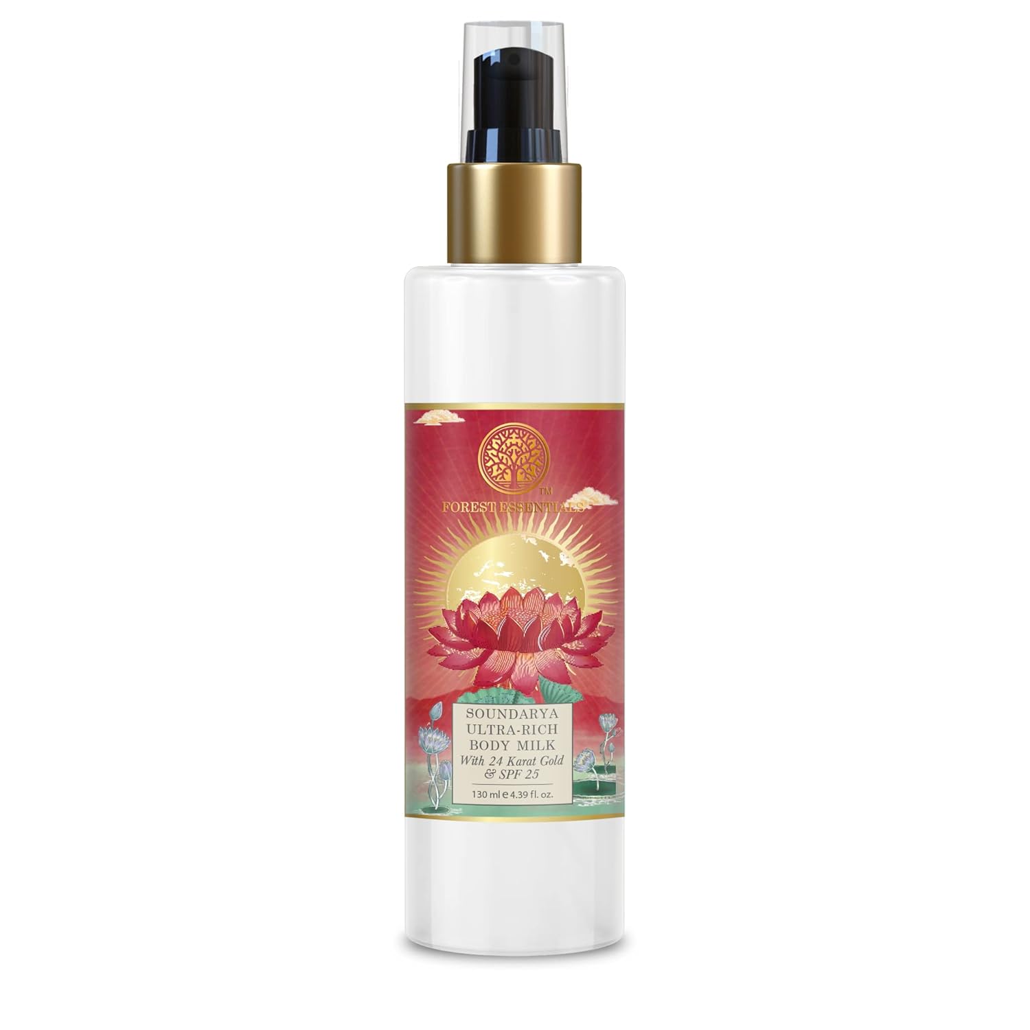 Forest Essentials Soundarya Ultra-Rich Body Milk With 24K Gold & Spf25 130Ml (Body Lotion)